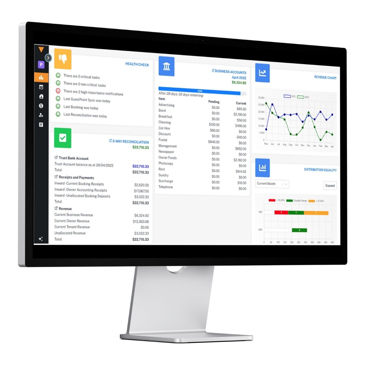 GuestPoint's Trust accounting module shown on a desktop screen